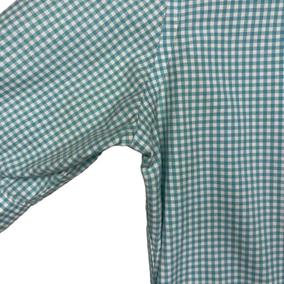 Ralph Lauren Size 2 Sport Super Slim Fit Shirt Blue White Gingham Button Front - Picture 6 of 8